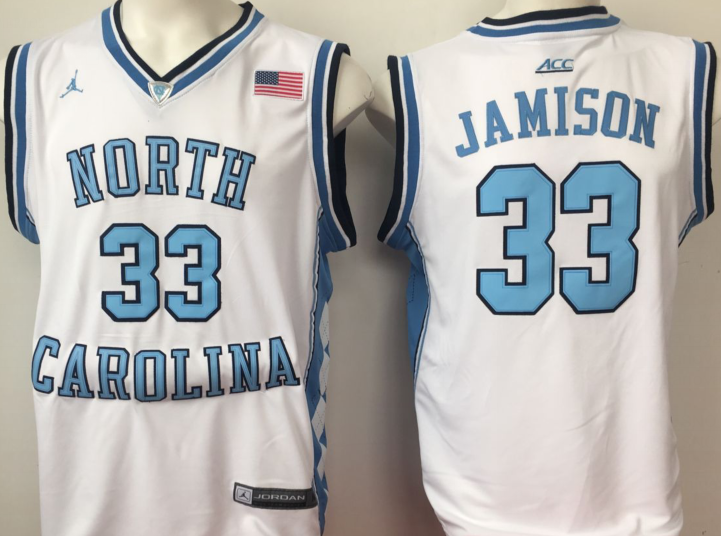 NCAA Men North Carolina Tar Heels White 33->ncaa teams->NCAA Jersey